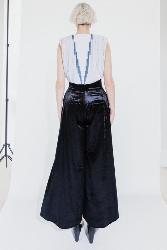 Straight Leg Velvet Trousers