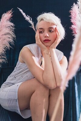 Scoop Neck Padded Shoulder Dress