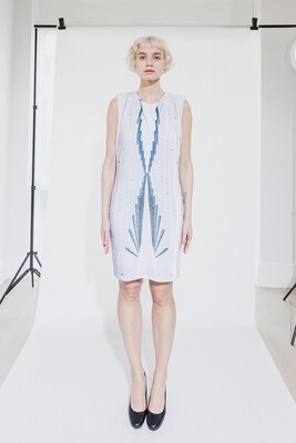 Scoop Neck Padded Shoulder Dress