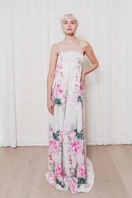 Satin Origami Dress With Train