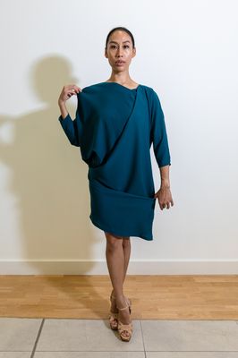 Origami 3/4 Sleeves Dress (Woven)