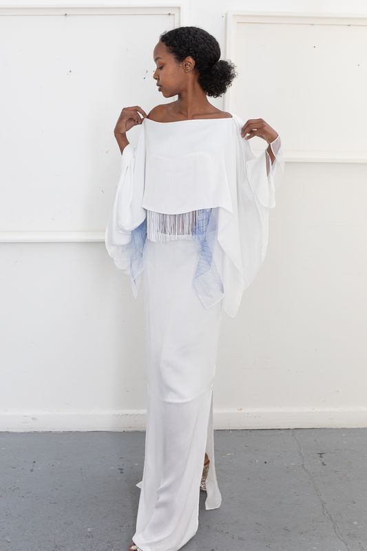 Luna Long Layered Dress with Tassel