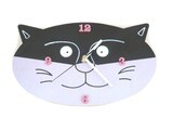 Horloge tête de chat Miaouh violette et noire