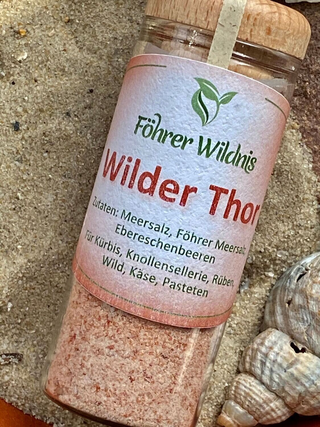 Wildfruchtsalz Wilder Thor (Eberesche) mit Föhrer Meersalz 45 g Wildfruchtsalz Wilder Thor (Eberesche) mit Föhrer Meersalz 45 g