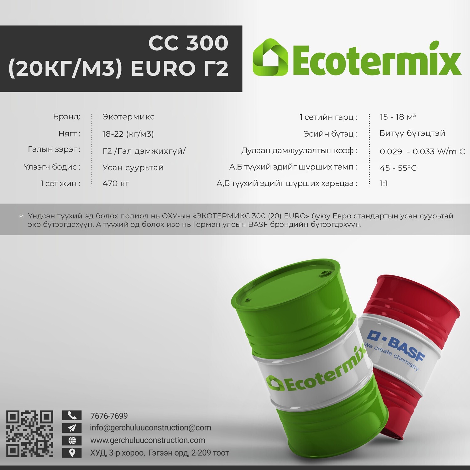 CC 300 (20кг/м3) EURO Г2