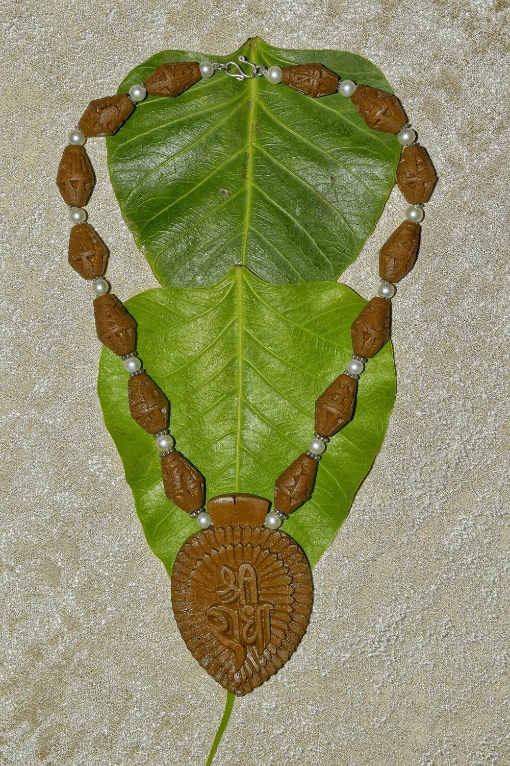 Custom Radha Hand Carved Tulasi Wood Pendant Mala