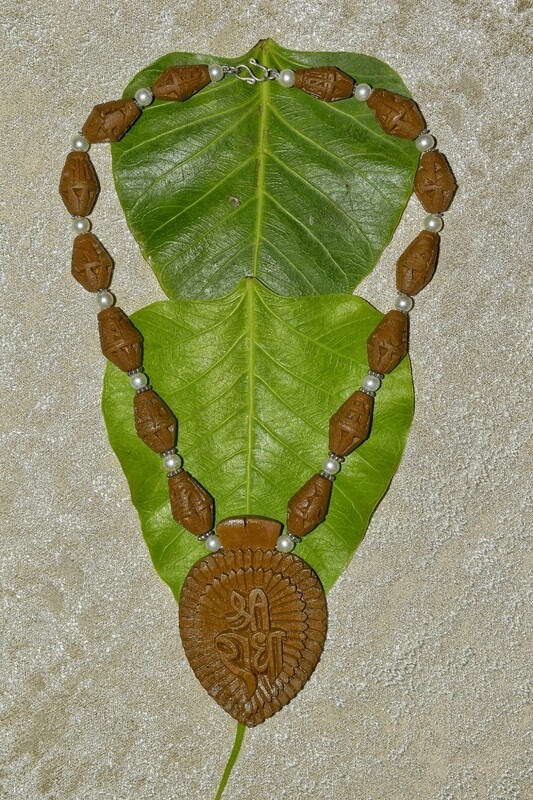 Custom Radha Hand Carved Tulasi Wood Pendant Mala