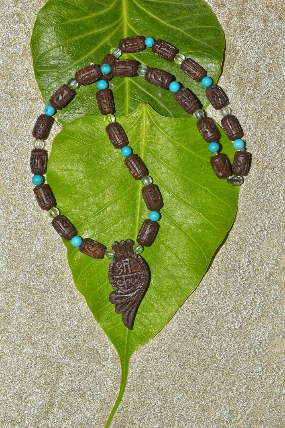 Krishna Carved Pendant Tulasi Mala
