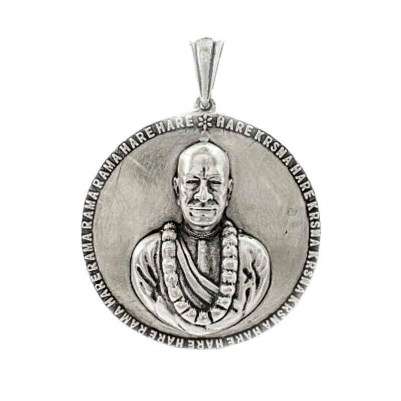 Prabhupada Big Silver Pendant 