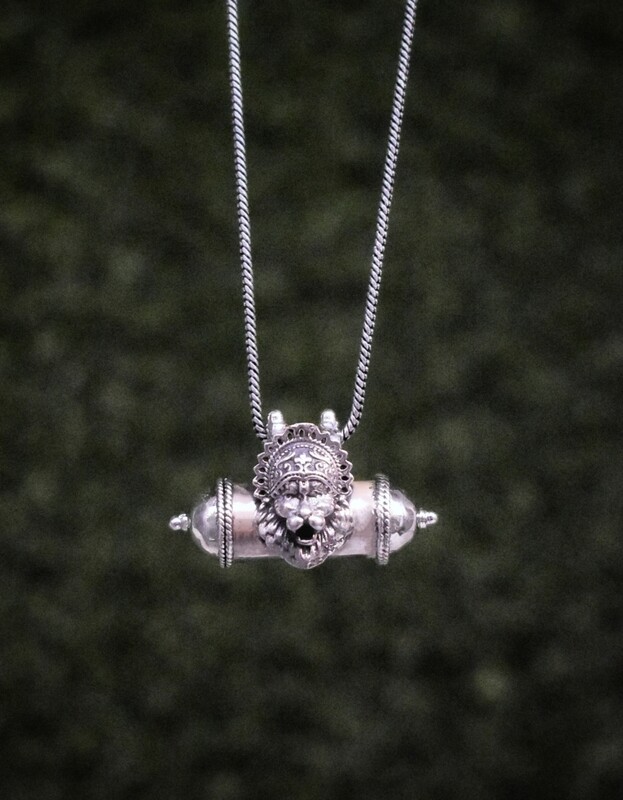 Merciful Nrsimhadev Kawacha with Silver Chain