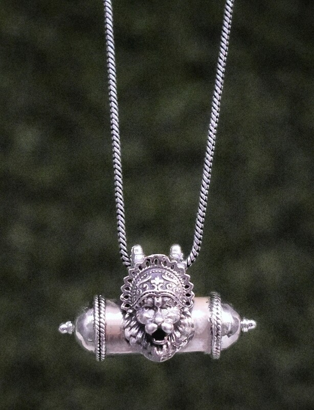 Merciful Nrsimhadev Kawacha with Silver Chain
