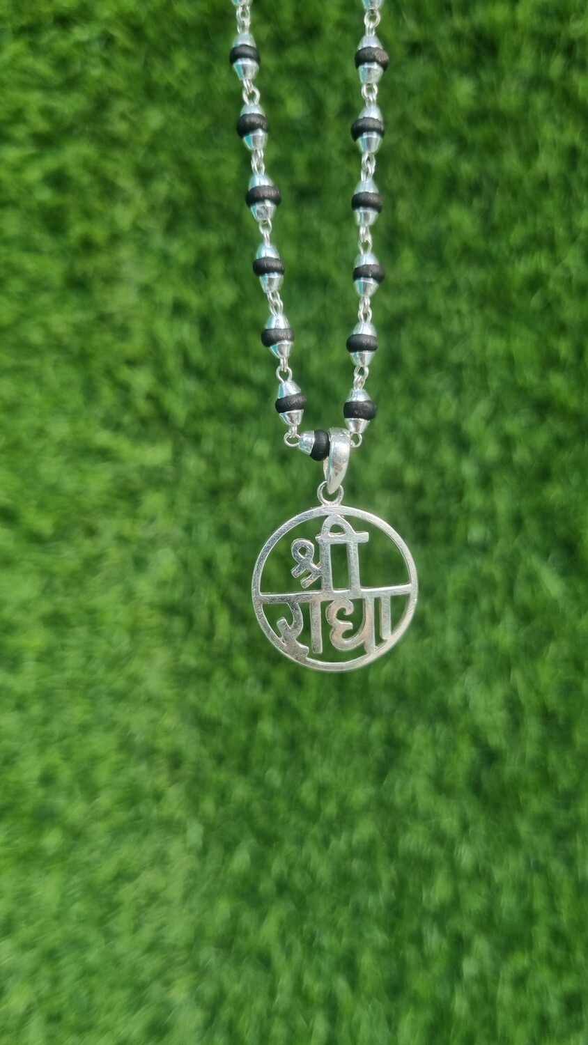 Sri Radha Silver tulasi Necklace