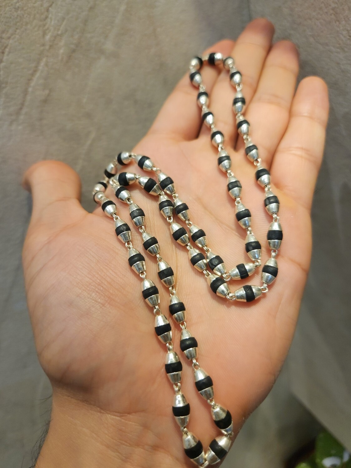 Black Silver Tulasi Mala