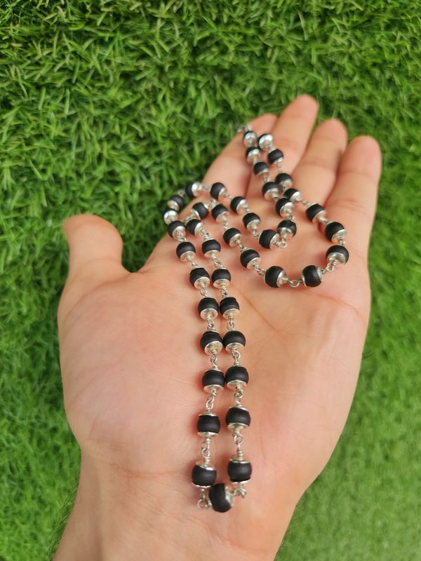 Classic Black Silver Tulasi Mala
