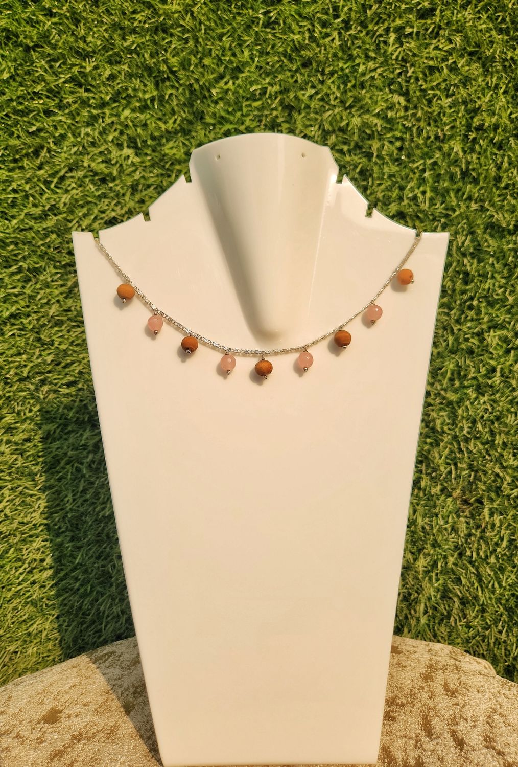 RoseQuartz Tulasi Choker