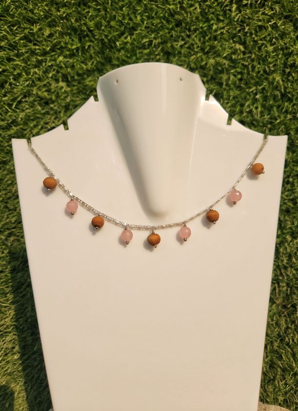 RoseQuartz Tulasi Choker