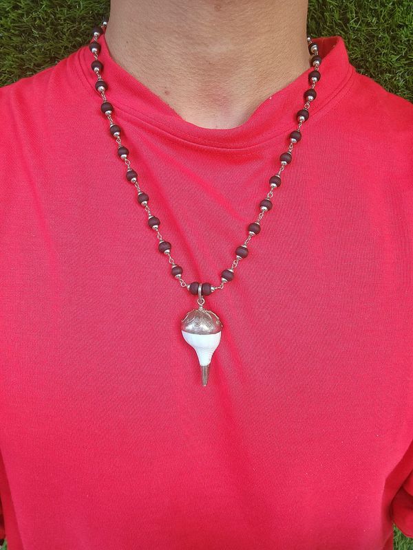 Vishnu Conch Silver Cappped Mala