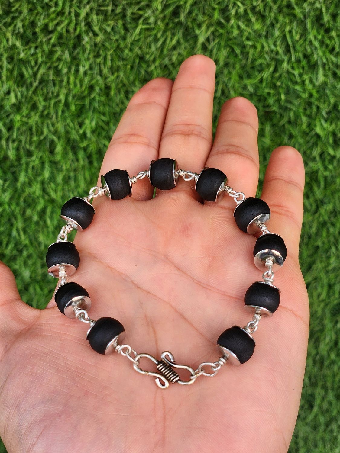 Classy Black Silver Tulasi Bracelet
