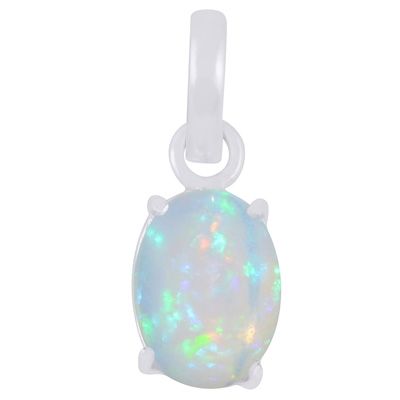 12. Beautiful Prong Setting Around Ethiopian Opal Oval Shape 925 Sterling Solid Silver PendantItem No.:  R101992-34