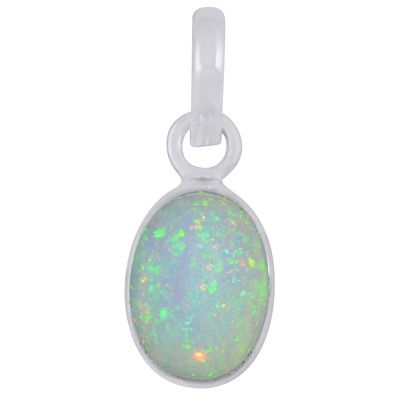 45.Plain Collet Natural Ethiopian Opal Oval Shape 925 Sterling Solid Silver PendantItem No.:  R101223-56