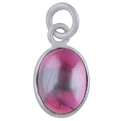 48. Stunning Plain Bezel Garnet Oval Shape 925 Sterling Solid Silver PendantItem No.:  R100636-71