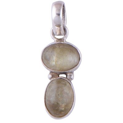 44. Cats Eye (Lehsunia) 925 Sterling Silver Pendant  Item No.:  R101238-11