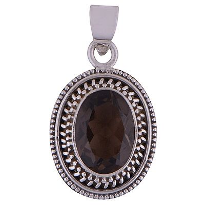 56. Smoky Topaz 925 Sterling Silver Pendant  Item No.:  R301010-21