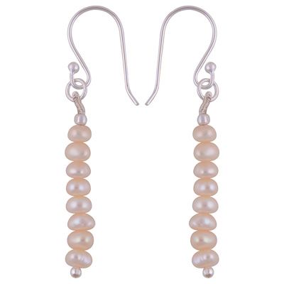 2. Alluring beads Statement Pearl Round Shape 925 Sterling Solid Silver EarringsItem No.:  R1502008-8