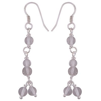 32. Gorgeous Handcrafted Loaded with Gemstones Crystal Round Shape 925 Sterling Solid Silver Dangle Earrings  Item No.:  R1500353-6