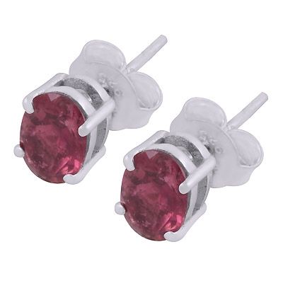 16. Classic Prong Setting Tourmaline Oval Shape 925 Sterling Solid Silver Stud EarringsItem No.:  R6500710-2