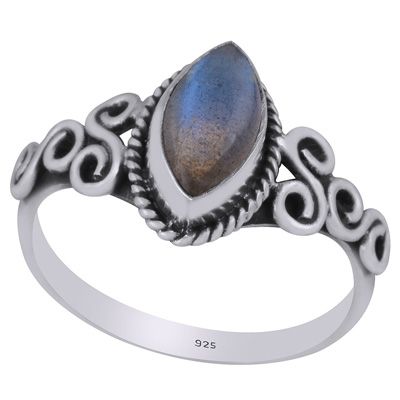 1.Gorgeous Wire Work Around Labradorite Marquise Shape 925 Sterling Solid Silver Ring
