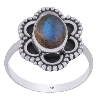 9. Stunning oxidised w/ rawa work around Labradorite Oval Shape 925 Sterling Solid Silver Ring  Item No.:  R3403463-5
