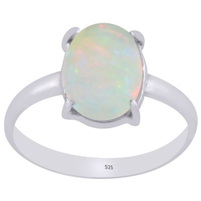 10. Gorgeous Prong Setting Around Ethiopian Opal Oval Shape 925 Sterling Solid Silver RingItem No.:  R3403462-36