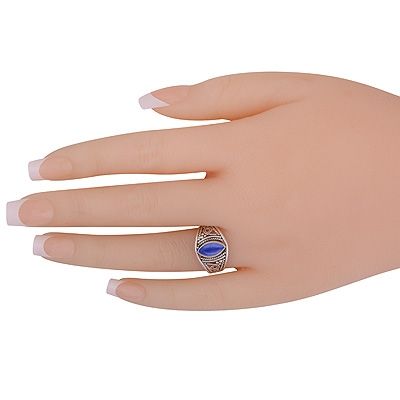 21. Beautiful Handcrafted Work Around Lapis Marquise Shape 925 Sterling Solid Silver RingItem No.:  R3403252-36