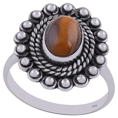 29. Tiger&#39;s Eye 925 Sterling Silver Ring  Item No.:  R3402848-8