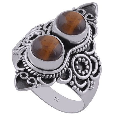 33. Tiger&#39;s Eye 925 Sterling Silver Ring  Item No.:  R3402620-17