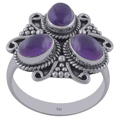 39.   Amethyst 925 Sterling Silver RingItem No.:  R3402035-1