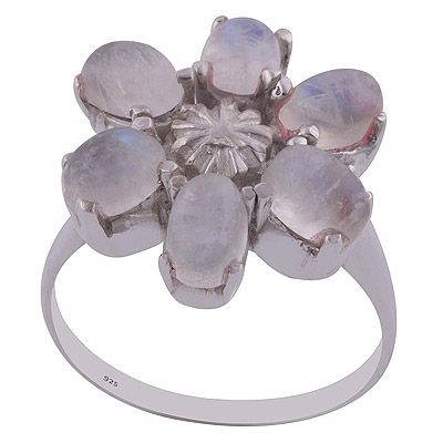 38. Rainbow Moonstone 925 Sterling Silver RingItem No.:  R3402098-12