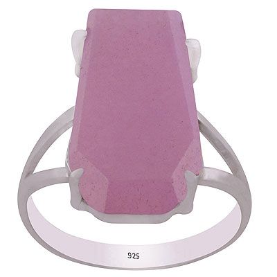 45. Stunning Prong Setting Around Lavender Jade Coffin Shape 925 Sterling Solid Silver RingItem No.:  R1002322-18