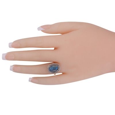 42. Stunning Twisted Wire &amp; Rawa Work Around Labradorite Oval Shape 925 Sterling Solid Silver Ring  Item No.:  R3401790-83