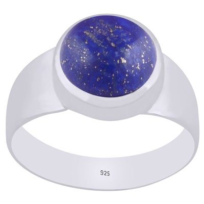 3.  Stunning Men&#39;s Lapis Round Shape 925 Sterling Solid Silver RingItem No.:  R8700013-6