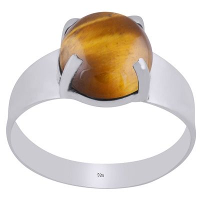 4. Gorgeous Men&#39;s Tiger&#39;s Eye Round Shape 925 Sterling Solid Silver RingItem No.:  R8700009-8