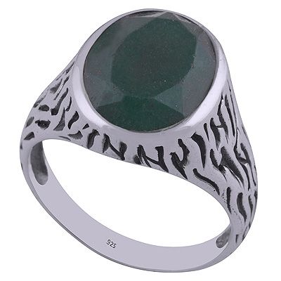 52. Green Jade 925 Sterling Silver RingItem No.:  R1001814-86