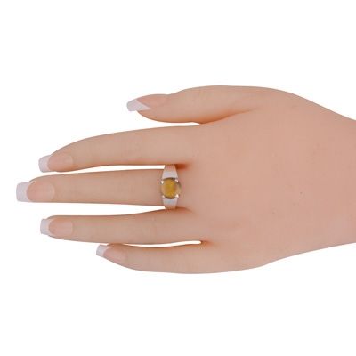 4. Gorgeous Men's Tiger's Eye Round Shape 925 Sterling Solid Silver RingItem No.:  R8700009-8