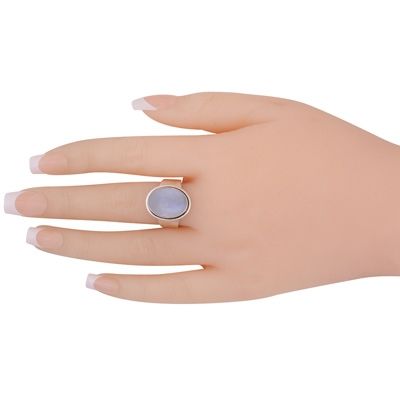 9. Beautiful Men's Rainbow Moonstone Oval Shape 925 Sterling Solid Silver Ring  Item No.:  R8700011-3