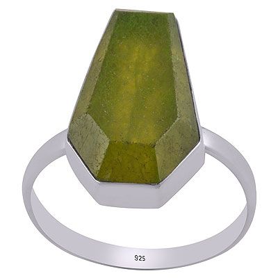 50. Stunning Gemstone Nephrite Jade Coffin Shape 925 Sterling Solid Silver RingItem No.:  R1002312-20