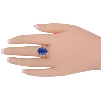 10. Beautiful Men's Lapis Oval Shape 925 Sterling Solid Silver RingItem No.:  R8700011-5
