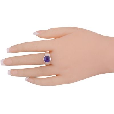 1.Stunning Men's Amethyst Round Shape 925 Sterling Solid Silver RingItem No.:  R8700013-1