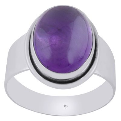 8. Beautiful Men&#39;s Amethyst Oval Shape 925 Sterling Solid Silver Ring  Item No.:  R8700011-1