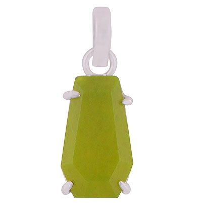65. Alluring Gemstone Nephrite Jade Coffin Shape 925 Sterling Solid Silver PendantItem No.:  R301112-16